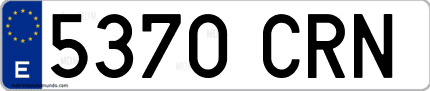 Ejemplo de matrícula de coche ordinaria 5370 CRN