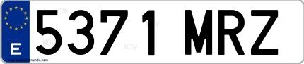 Ejemplo de matrícula española 5371 MRZ