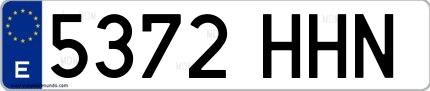 Ejemplo de matrícula española 5372 HHN