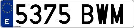 Ejemplo de matrícula española 5375 BWM