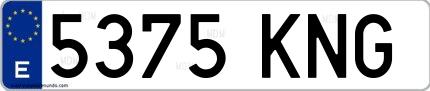 Ejemplo de matrícula española 5375 KNG