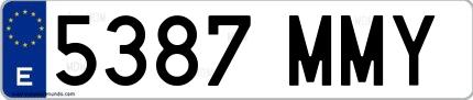 Ejemplo de matrícula española 5387 MMY