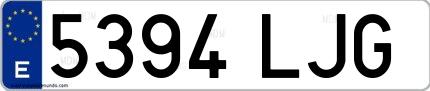 Ejemplo de matrícula española 5394 LJG