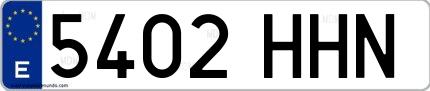 Ejemplo de matrícula española 5402 HHN
