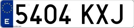 Ejemplo de matrícula española 5404 KXJ