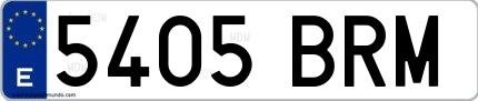 Ejemplo de matrícula española 5405 BRM