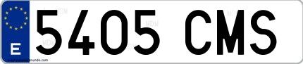 Ejemplo de matrícula española 5405 CMS