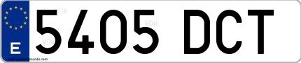 Ejemplo de matrícula española 5405 DCT