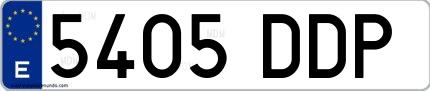 Ejemplo de matrícula española 5405 DDP