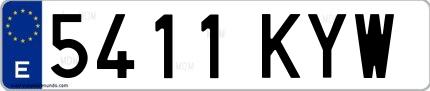 Ejemplo de matrícula española 5411 KYW