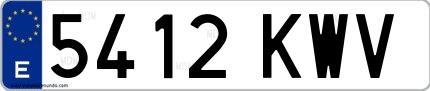 Ejemplo de matrícula española 5412 KWV