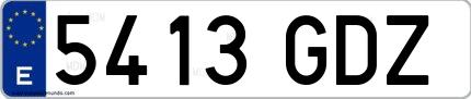 Ejemplo de matrícula española 5413 GDZ