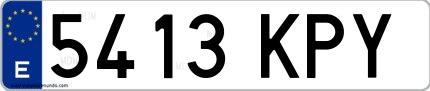 Ejemplo de matrícula española 5413 KPY