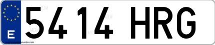 Ejemplo de matrícula española 5414 HRG