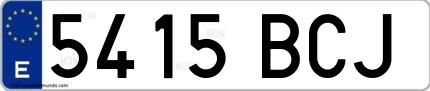 Ejemplo de matrícula española 5415 BCJ
