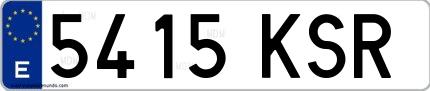 Ejemplo de matrícula española 5415 KSR