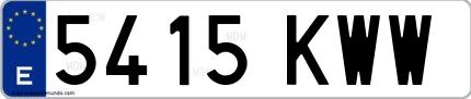 Ejemplo de matrícula española 5415 KWW
