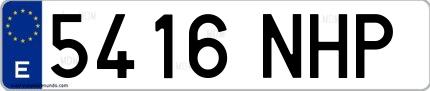 Ejemplo de matrícula española 5416 NHP