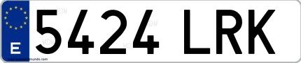 Ejemplo de matrícula española 5424 LRK