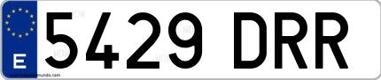 Ejemplo de matrícula española 5429 DRR
