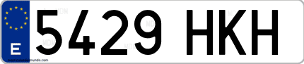 Ejemplo de matrícula de coche ordinaria 5429 HKH