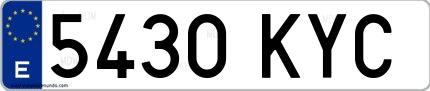 Ejemplo de matrícula española 5430 KYC