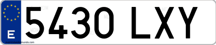 Ejemplo de matrícula de coche ordinaria 5430 LXY