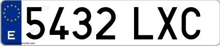 Ejemplo de matrícula española 5432 LXC