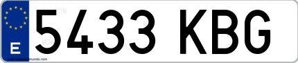 Ejemplo de matrícula española 5433 KBG