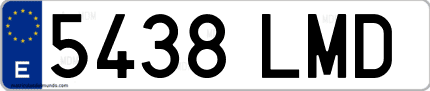 Ejemplo de matrícula de coche ordinaria 5438 LMD