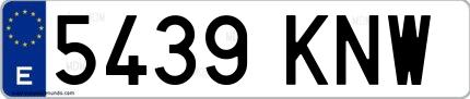 Ejemplo de matrícula española 5439 KNW