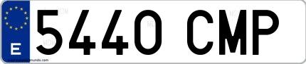 Ejemplo de matrícula española 5440 CMP