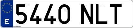 Ejemplo de matrícula española 5440 NLT