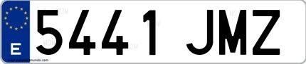 Ejemplo de matrícula española 5441 JMZ