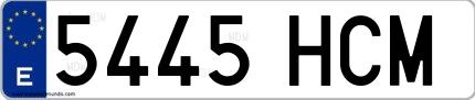 Ejemplo de matrícula española 5445 HCM