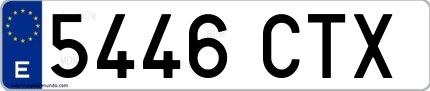 Ejemplo de matrícula española 5446 CTX