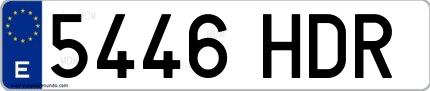 Ejemplo de matrícula española 5446 HDR