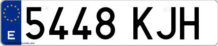 Ejemplo de matrícula española 5448 KJH