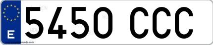 Ejemplo de matrícula española 5450 CCC