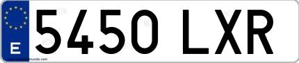 Ejemplo de matrícula española 5450 LXR