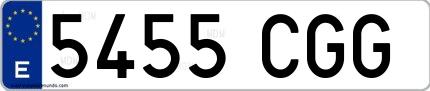 Ejemplo de matrícula española 5455 CGG