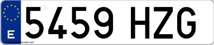 Ejemplo de matrícula española 5459 HZG