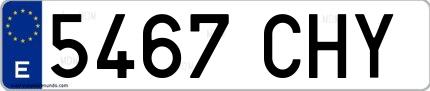 Ejemplo de matrícula española 5467 CHY