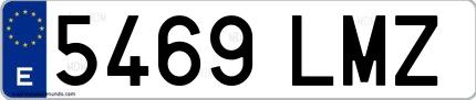 Ejemplo de matrícula española 5469 LMZ