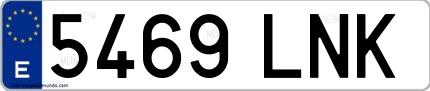 Ejemplo de matrícula española 5469 LNK