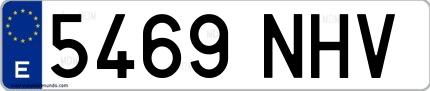 Ejemplo de matrícula española 5469 NHV