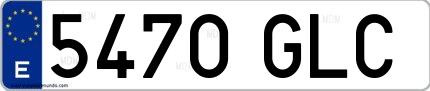 Ejemplo de matrícula española 5470 GLC