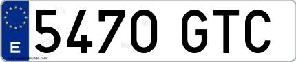 Ejemplo de matrícula española 5470 GTC