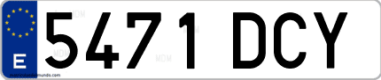 Ejemplo de matrícula de coche ordinaria 5471 DCY