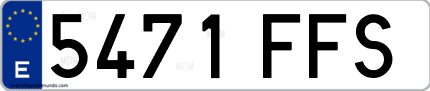 Ejemplo de matrícula de coche ordinaria 5471 FFS